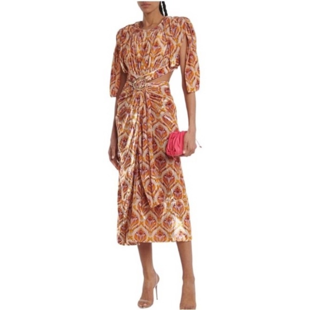 PACO RABANNE Gathered Sequined Dress